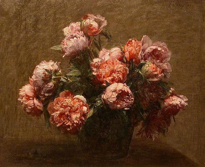 Henri Fantin-Latour Vase of Peonies oil painting image